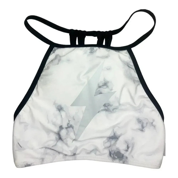 Timeapple Girls Lightening White & Black Bathing Suit Size 16 - Picture 2 of 8